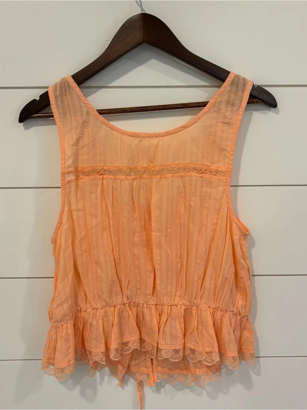 Free People Alana Lace Tank Top in Spring Melon NWT Size Large MSRP $78
